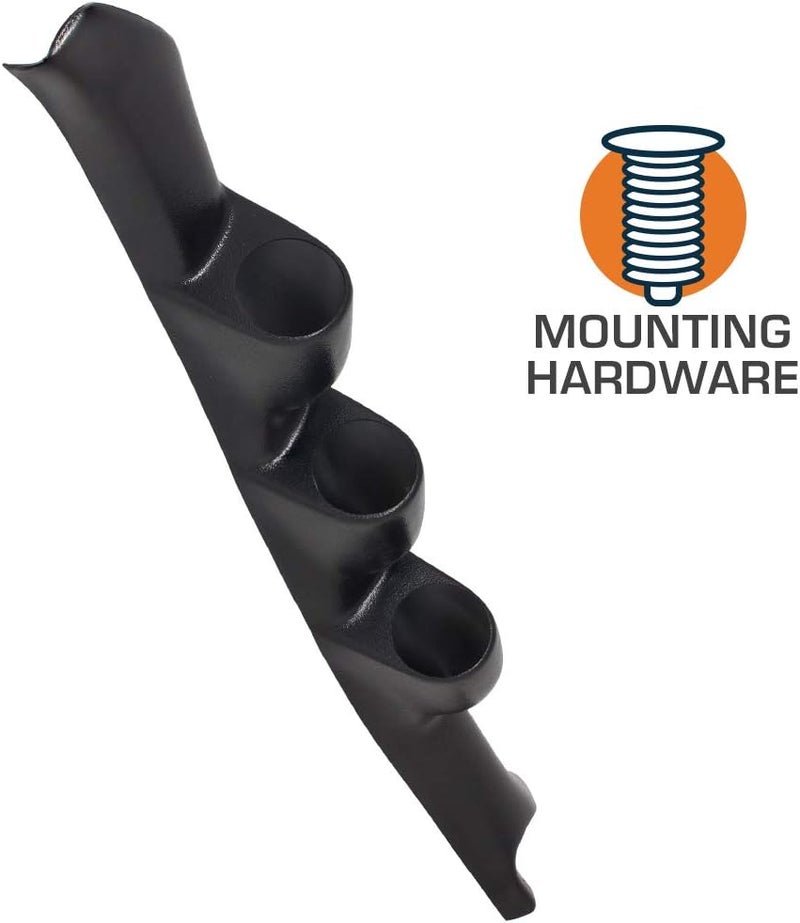 GLOWSHIFT Black Triple Pillar Gauge Pod Compatible with Chevrolet Chevy C/K 2500 3500 1995-1998 - ABS Plastic - Mounts (3) 2-1/16" (52mm) Gauges to Truck's A-Pillar - Image 3