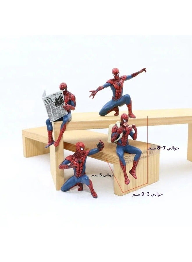 general 4psc Spider-Man reading newspaper Backpack Casual Version hand-made model home desktop Car cake decoration decoration  - Image 2