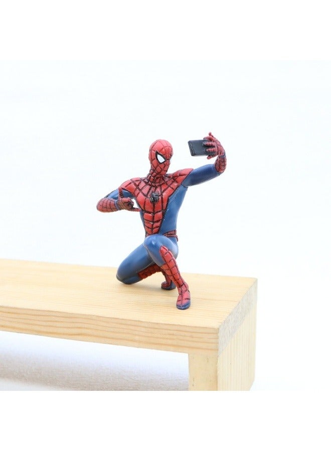 general 4psc Spider-Man reading newspaper Backpack Casual Version hand-made model home desktop Car cake decoration decoration  - Image 4