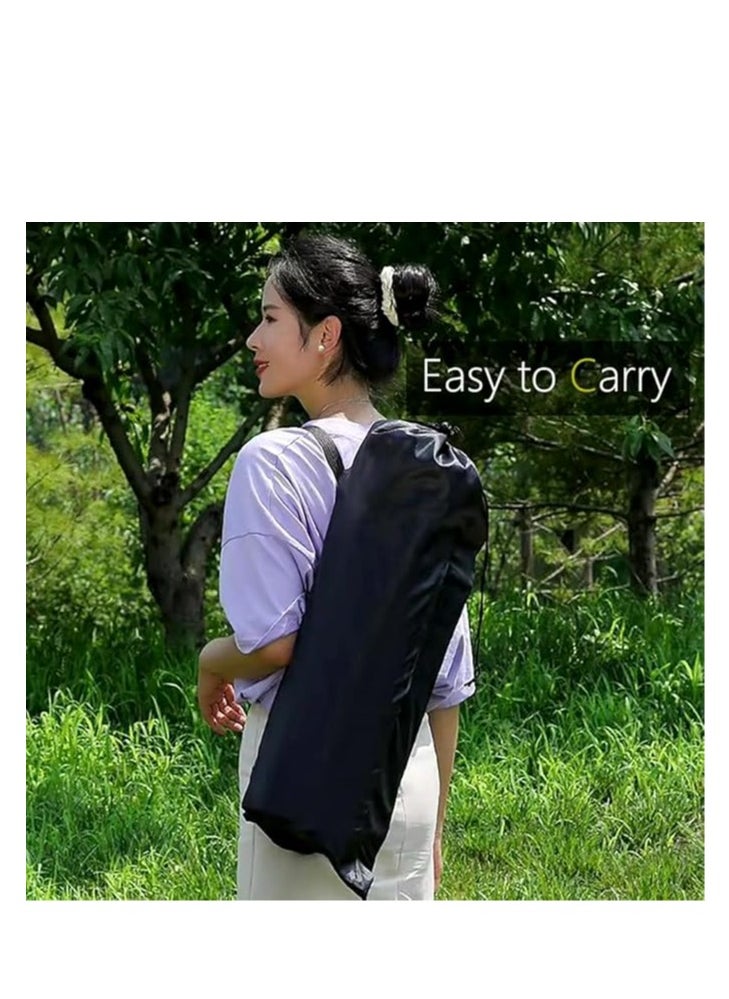 Folding camping chair, portable outdoor backpack chair with portable bag, black