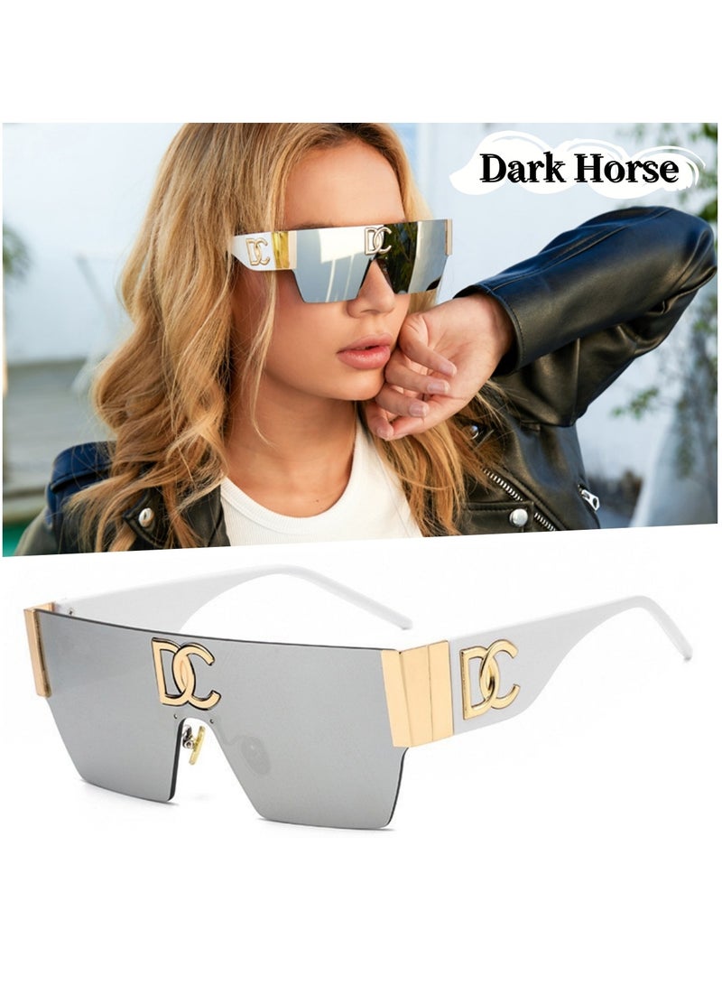 Dark Horse Women's High-end Integrated Windproof Sunglasses Flat-top Protective Sunglasses - Image 1
