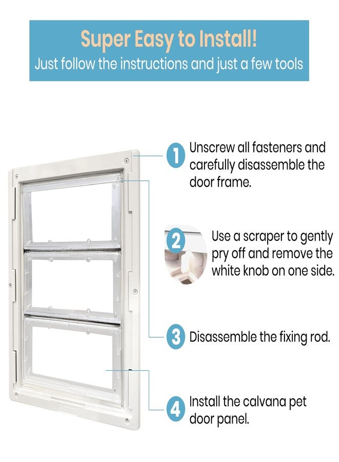 Calvana 3-Panel Airseal Pet Door Replacement Flap, Compatible with Ideal Pet Products 10.25"x15.75" Extra Large Dog Door, Easy Installation - Image 5