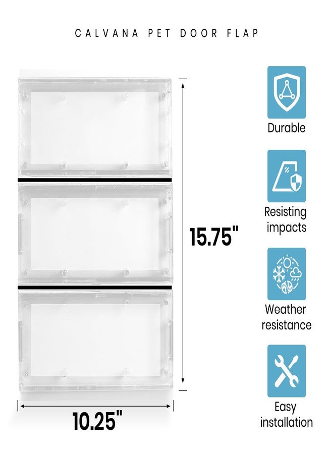 Calvana 3-Panel Airseal Pet Door Replacement Flap, Compatible with Ideal Pet Products 10.25"x15.75" Extra Large Dog Door, Easy Installation - Image 2