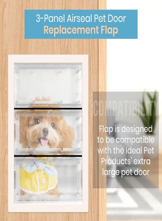 Calvana 3-Panel Airseal Pet Door Replacement Flap, Compatible with Ideal Pet Products 10.25"x15.75" Extra Large Dog Door, Easy Installation - Image 3
