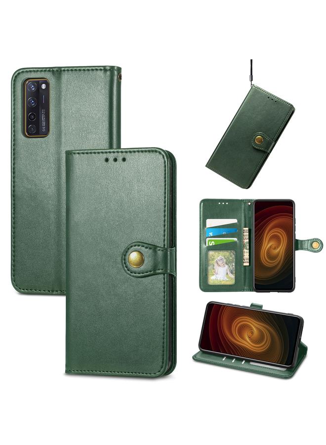 Case For ZTE Axon 20 5G Solid Color Leather Buckle Phone Case with Lanyard & Photo Frame & Card Slot & Wallet & Stand Function