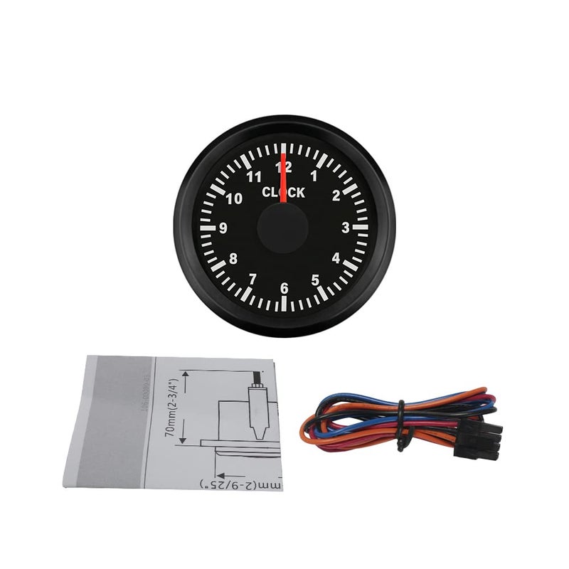 Eling 2" Auto Marine Clock Gauge Meter 12-Hour Format with Backlight 52mm Diameter - Image 5