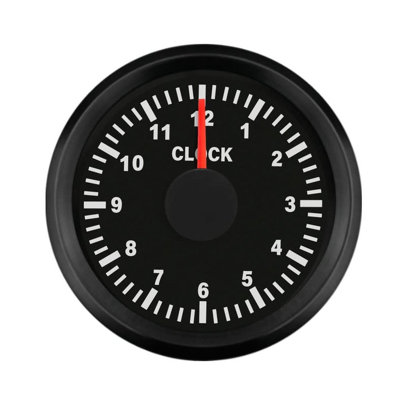 Eling 2" Auto Marine Clock Gauge Meter 12-Hour Format with Backlight 52mm Diameter - Image 1