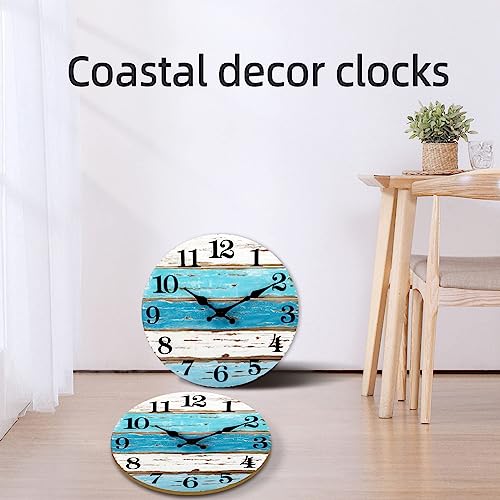 CHYLIN Nautical 14 Inch Wall Clock, Blue Ocean Theme, Silent Sweep Movement, Easy to Read, Good Gift - Image 4