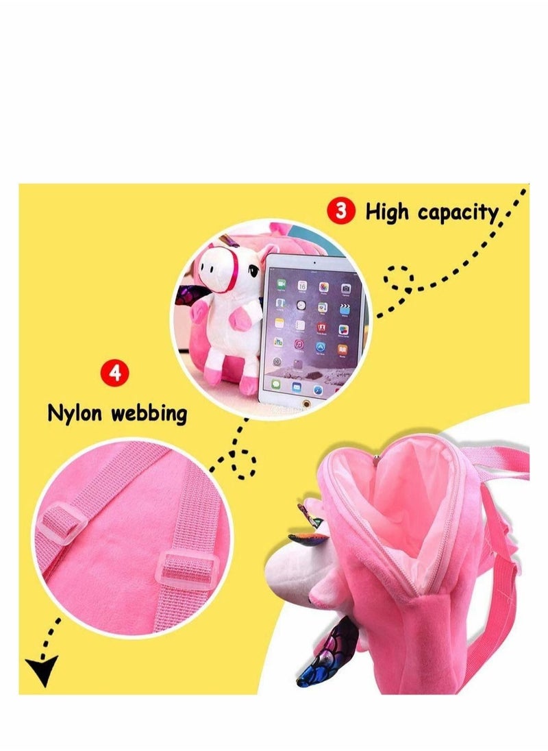 Generic - Unicorn School Backpack, Cute Fluffy Pink Unicorn Bag with Rainbow Effect School Bag, Rucksack, Any Custom Name for Kindergarten Nursery Kids Little Girls Toddler, Baby Toys, and Junior - Image 1