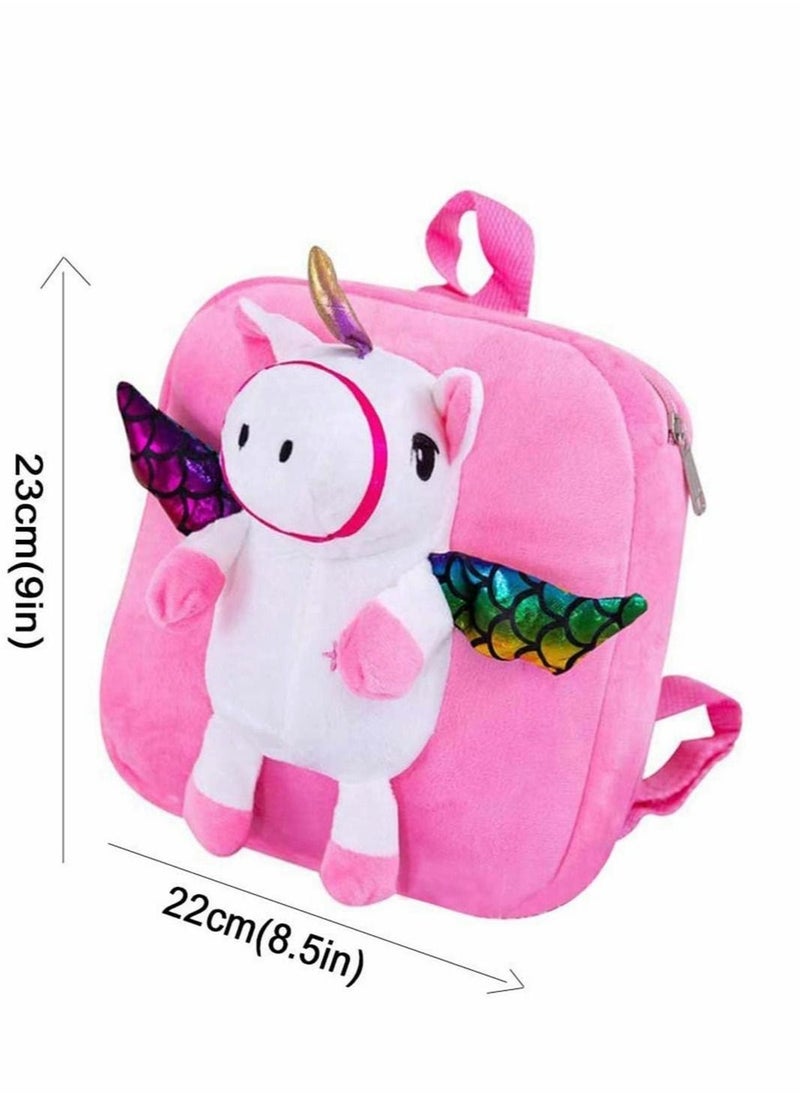Generic - Unicorn School Backpack, Cute Fluffy Pink Unicorn Bag with Rainbow Effect School Bag, Rucksack, Any Custom Name for Kindergarten Nursery Kids Little Girls Toddler, Baby Toys, and Junior - Image 1