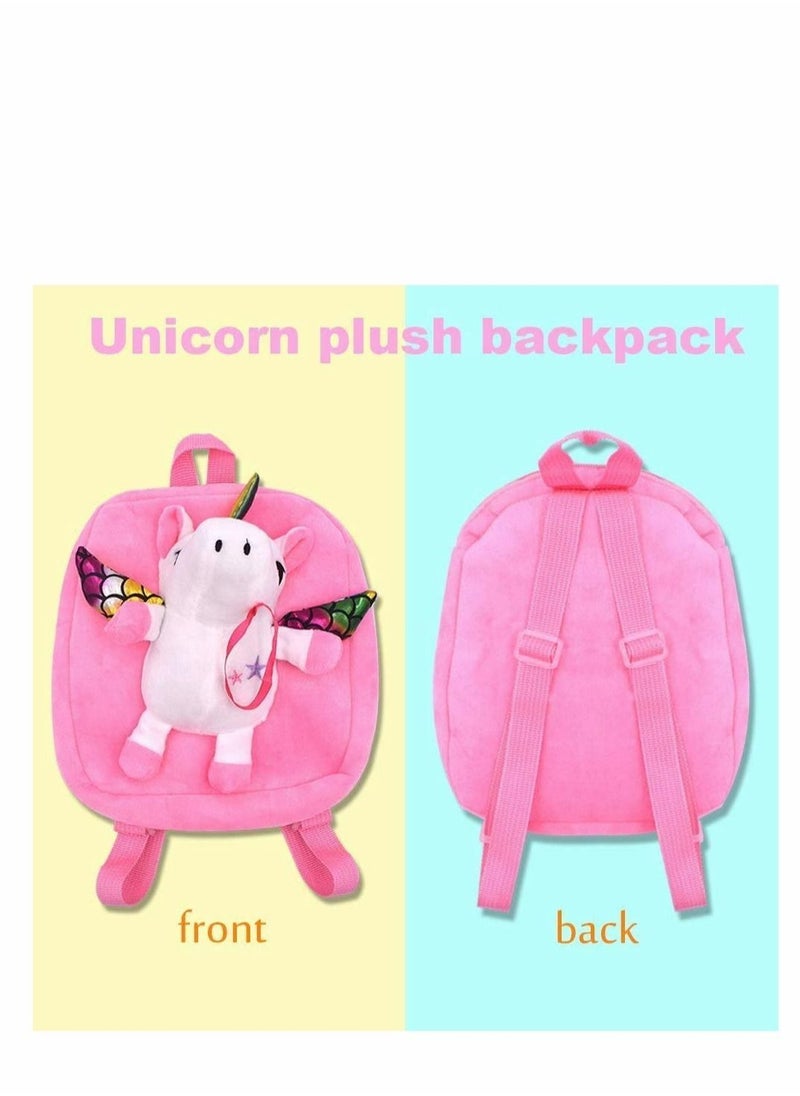 Generic - Unicorn School Backpack, Cute Fluffy Pink Unicorn Bag with Rainbow Effect School Bag, Rucksack, Any Custom Name for Kindergarten Nursery Kids Little Girls Toddler, Baby Toys, and Junior - Image 1