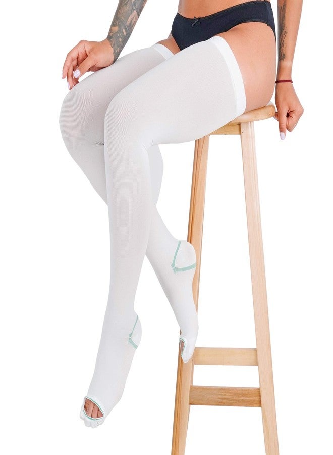 invera Anti Embolism Compression Stockings, Thigh High Unisex Ted Hose Socks 15-20 mmHg Moderate Level (L) - Image 2
