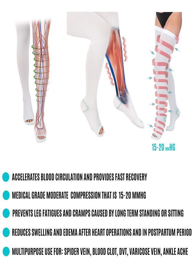 invera Anti Embolism Compression Stockings, Thigh High Unisex Ted Hose Socks 15-20 mmHg Moderate Level (L) - Image 5