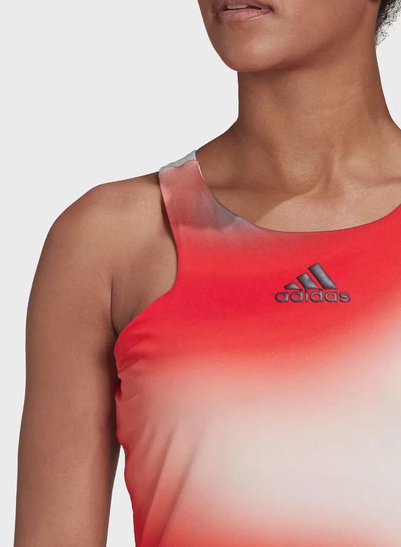 Adidas Melbourne Tennis Printed Y-Tank Top