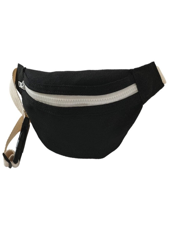 DB11 Unisex Boys' Girls' Waist Fanny Packs Solid Canvas Chest Crossbody Purse Bags 7 Colors (Black) - Image 2