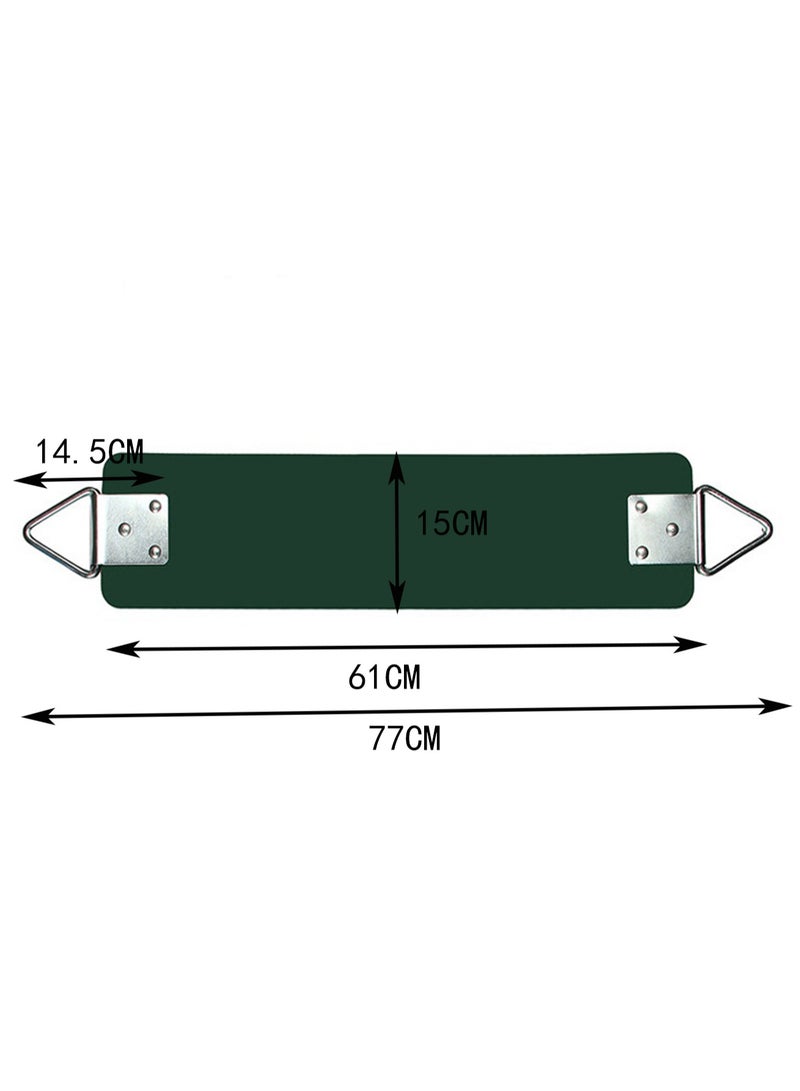 Dark Green Swing Seat, 77x15cm Yard Equipment, Metal Triangle Ring For Kids And Adults (Weight Limit 113kg/250lbs)  - Image 2