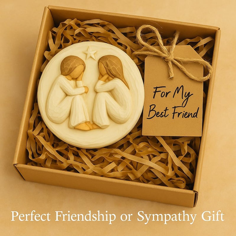 GoGnome Forever Friends Resin Keepsake Box â€“ Hand-Painted Friendship Gift Box with Two Angel Figures, 3â€ x 2â€H â€“ Sentimental Gift for Women, Best Friends, Birthday, or Sympathy (Friendship) - Image 5