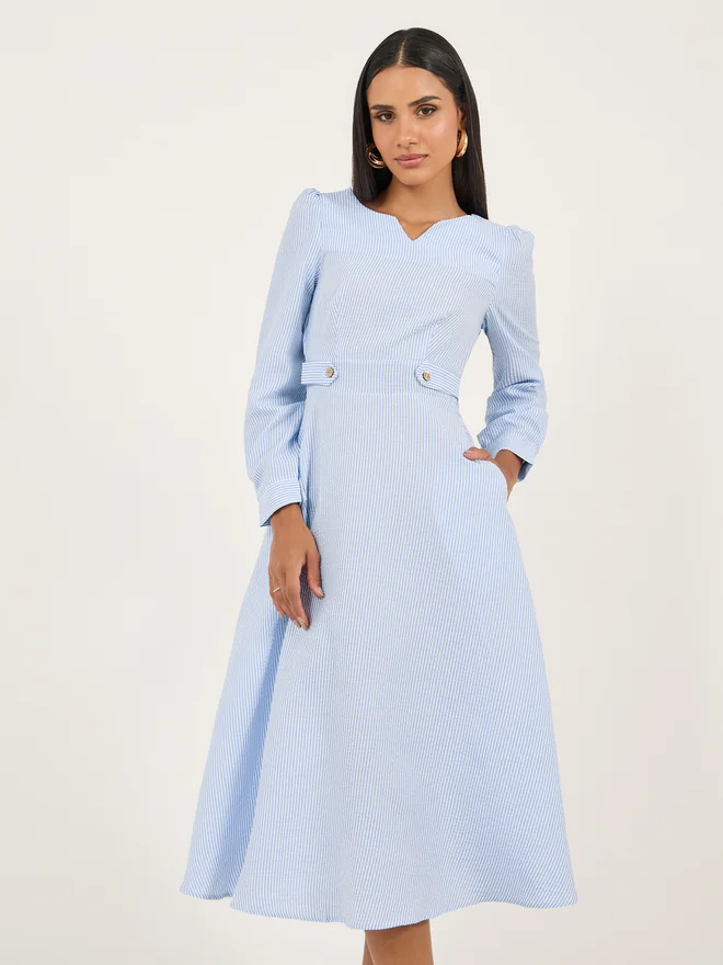 Styli Striped A-Line Dress
