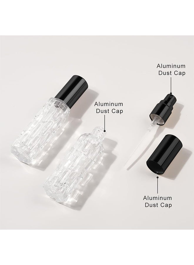 2PCS 10ML Refillable Travel Perfume Atomiser Bottles, Textured Glass Fine Mist Spray Bottle Portable Fragrance Dispenser for Women Men - Image 2