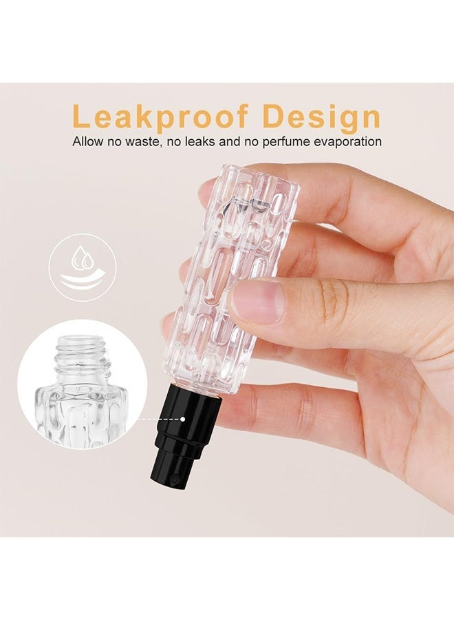 2PCS 10ML Refillable Travel Perfume Atomiser Bottles, Textured Glass Fine Mist Spray Bottle Portable Fragrance Dispenser for Women Men - Image 3