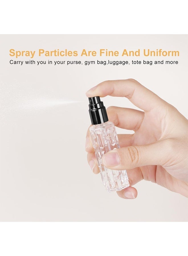 2PCS 10ML Refillable Travel Perfume Atomiser Bottles, Textured Glass Fine Mist Spray Bottle Portable Fragrance Dispenser for Women Men - Image 4
