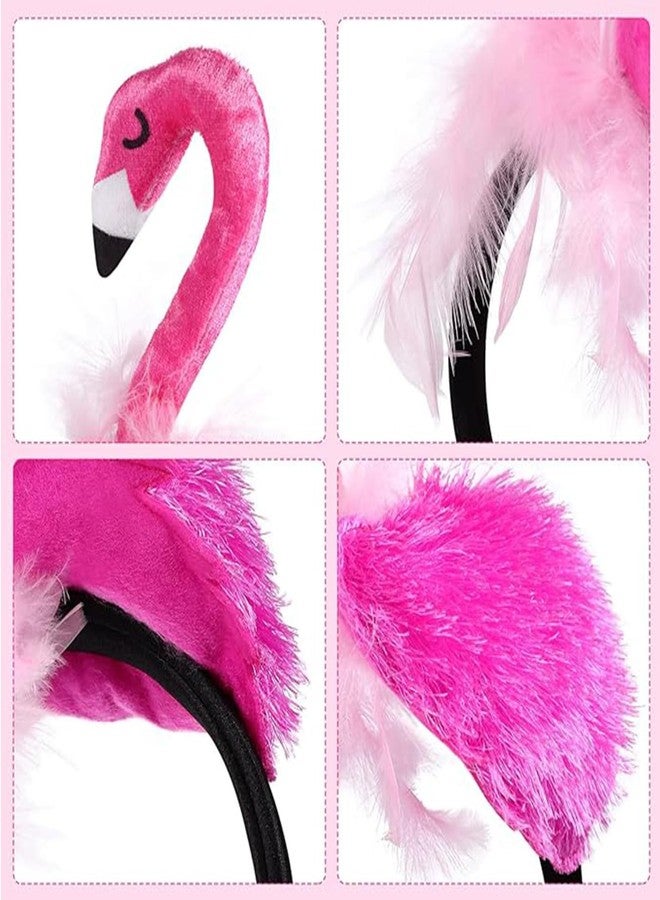 CARMELIT Pink Flamingo Headband Cute Flamingo Hat Creative Flamingo Headdress for Halloween Flamingo Headband for Women Carnival Tropical Party Hair Accessory - Image 4