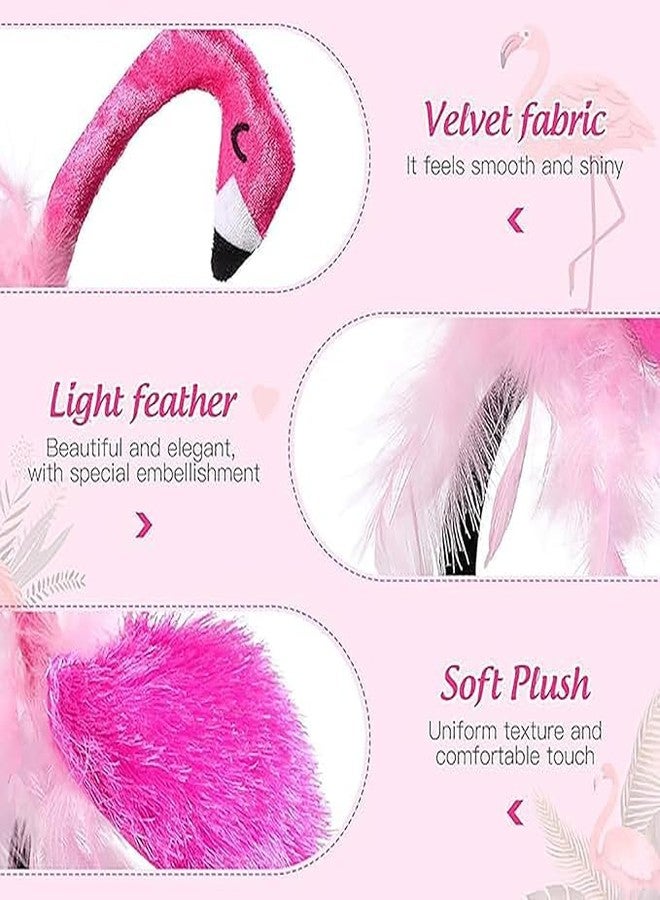 CARMELIT Pink Flamingo Headband Cute Flamingo Hat Creative Flamingo Headdress for Halloween Flamingo Headband for Women Carnival Tropical Party Hair Accessory - Image 2