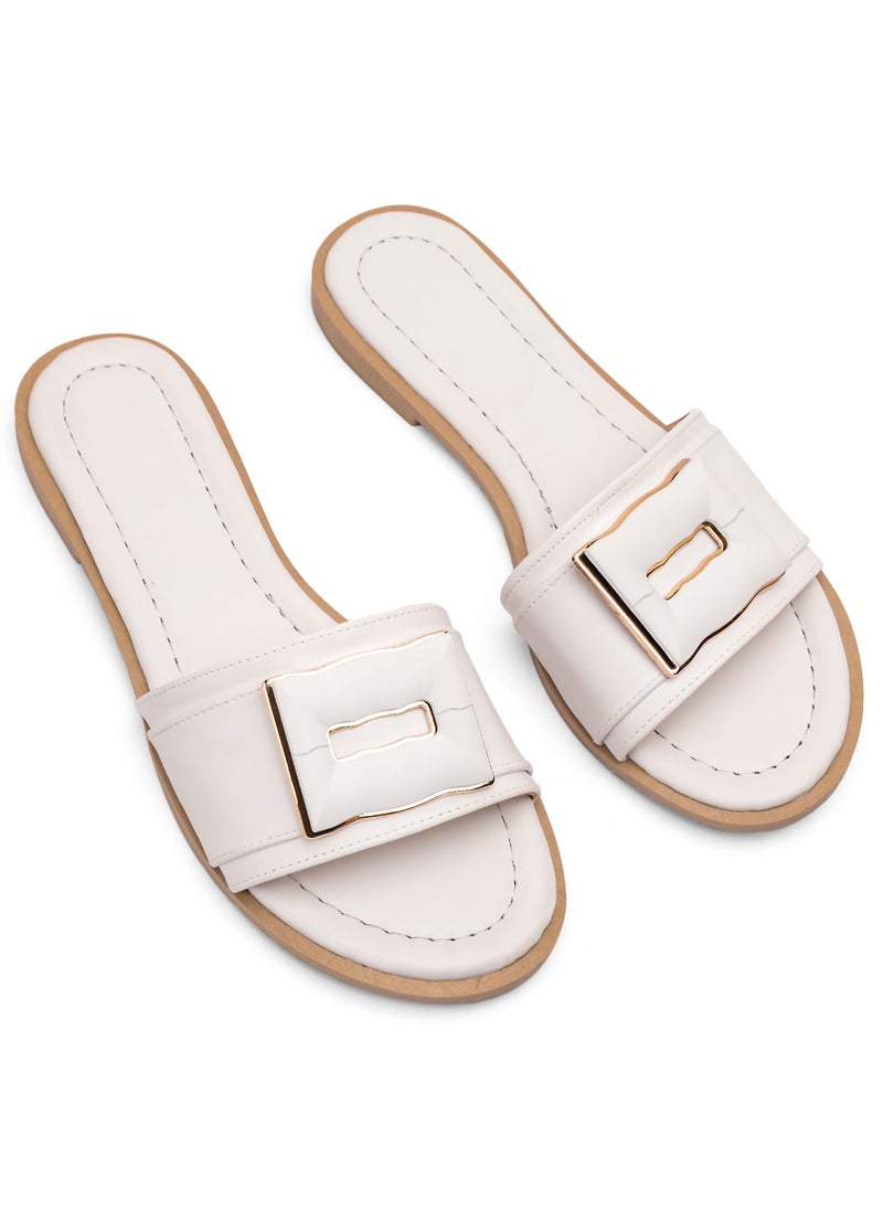Vbranda - High-quality summer leather slippers SF-50-WHITE - Image 1