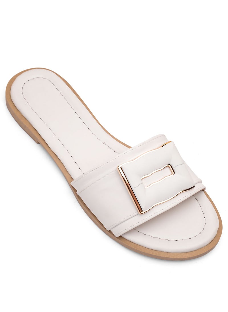 Vbranda - High-quality summer leather slippers SF-50-WHITE - Image 1