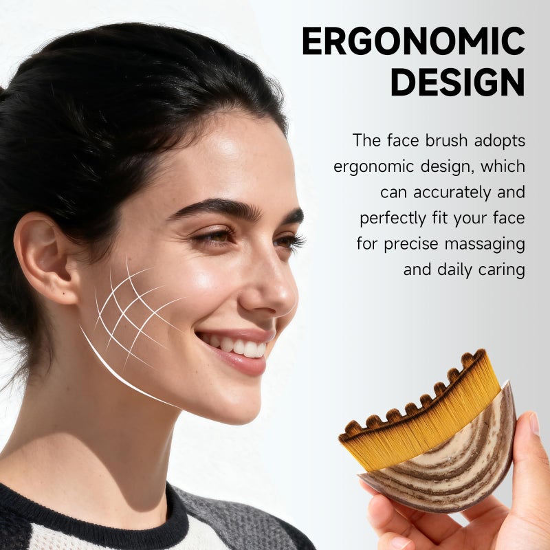 SANLESS Face Brush SANLESS Lymphatic Contour Face Brush Facial Massage Tool for Face Comfortable Soft Ergonomic Lymphatic Drainage Mssager - Image 5