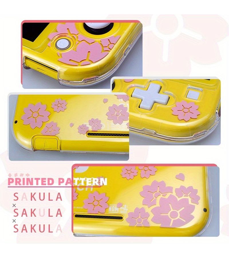 Sakura Theme Clear Protective Case For Nintendo Switch Lite Scratch Resistant PC Hard Shell With Precise Cutouts And Rocker Caps - Image 2