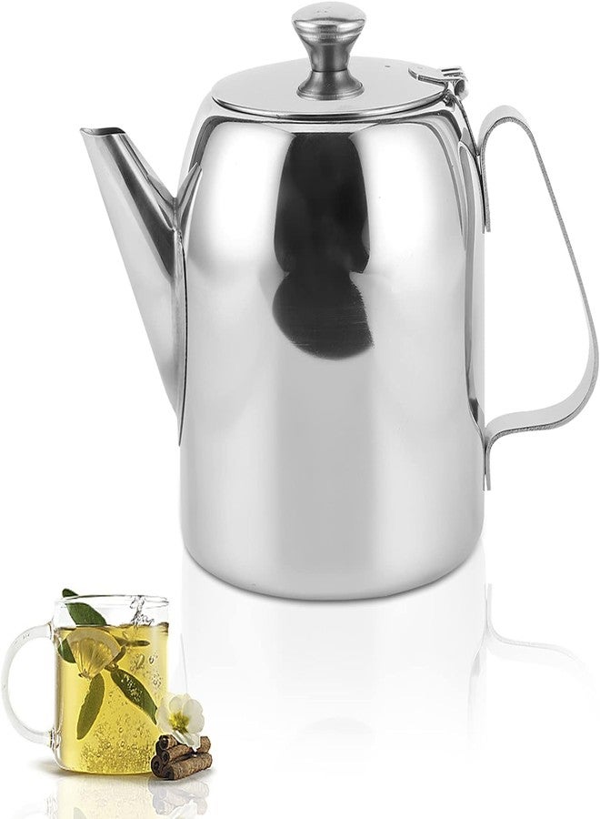AYNEFY Stainless Steel Teapot,Short Spout Cold Brew Coffee Pot Milk Tea Beverages Making Kettle Cold for Restaurants Conference Rooms Living Room (32 ounces (about 850ML)) - Image 1