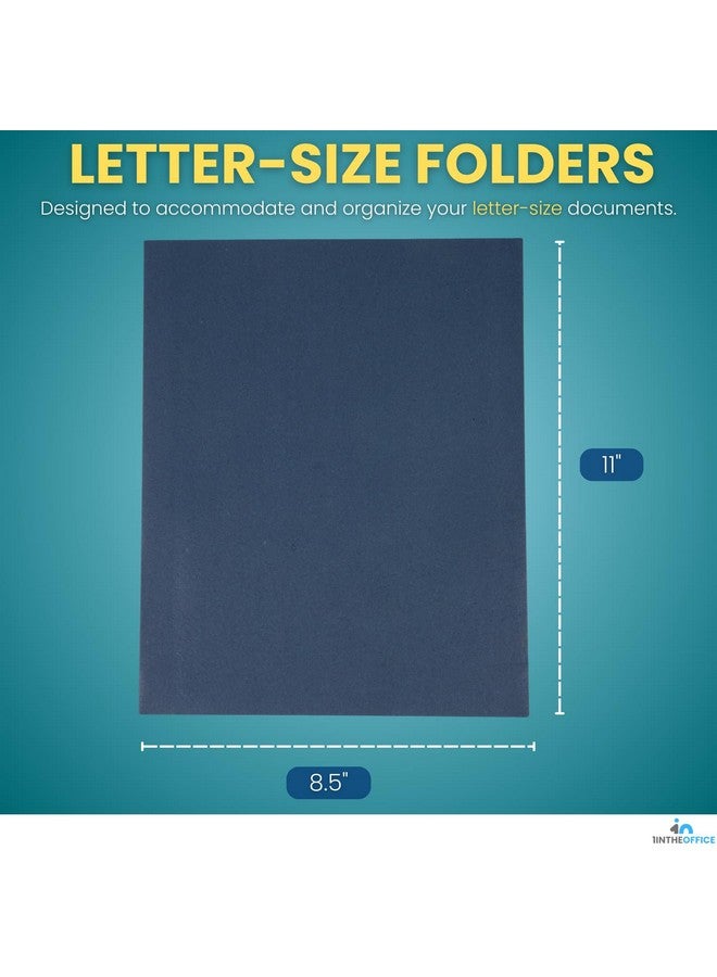 1InTheOffice Blue Folders With Pockets 2 Pocket Folders Folders With Pockets Letter Size 8.5X11 25 Pack - Image 2
