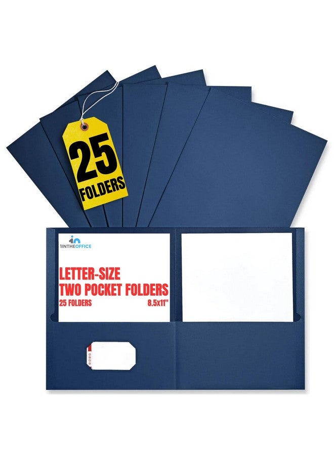 1InTheOffice Blue Folders With Pockets 2 Pocket Folders Folders With Pockets Letter Size 8.5X11 25 Pack - Image 1