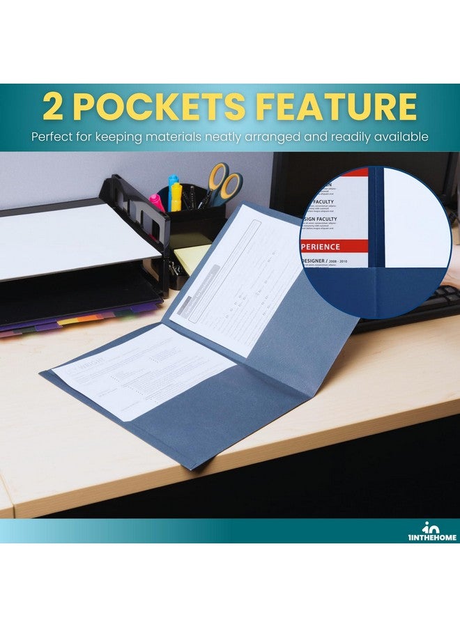1InTheOffice Blue Folders With Pockets 2 Pocket Folders Folders With Pockets Letter Size 8.5X11 25 Pack - Image 3