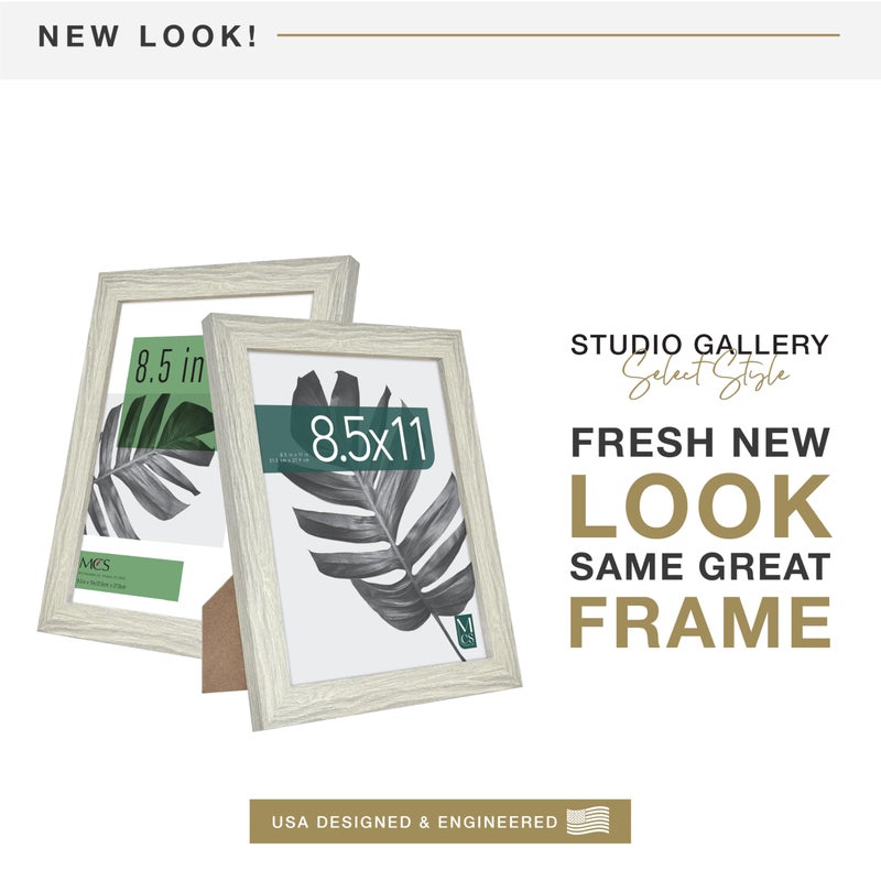 MCS Studio Gallery 8.5x11 Picture Frame Gray Woodgrain Engineered Wood, Rectangle Photo Frame for Photos, Posters & Art Prints & Easel for Tapletop Display (1-Pack) - Image 2