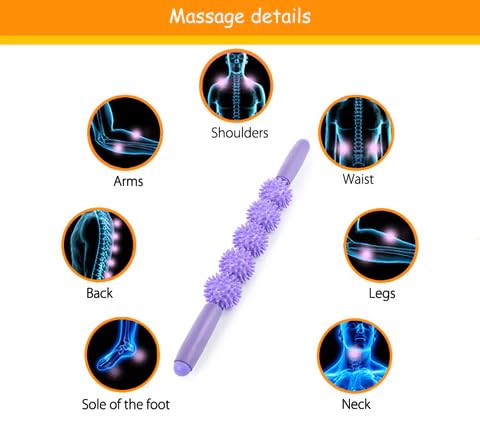FabSports Muscle Roller Stick - Black. Muscle Relief and Recovery. Massage Stick for Legs, Arms, Back, Neck,Shoulders etc Perfect for Sports/Gym Lovers. Trigger Point Therapy Tool. - Image 5