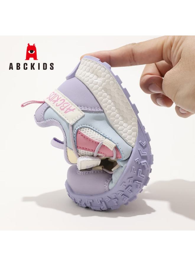 Abc Kids Boys' Sports Shoes  Colorblock Girls' Dad Sneakers Student Running Shoes 3652py Purple Pink Size 36 - Image 2
