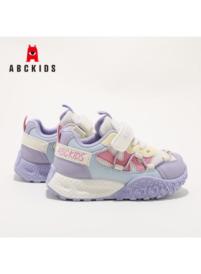 Abc Kids Boys' Sports Shoes  Colorblock Girls' Dad Sneakers Student Running Shoes 3652py Purple Pink Size 36 - Image 4