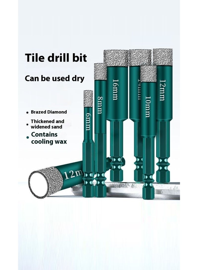 4-Pack Dry Diamond Drill Bits Set – 6/8/10/12mm Vacuum Brazed Hole Saws for Granite, Tile, Ceramic, Marble, Stone & Glass - Image 5