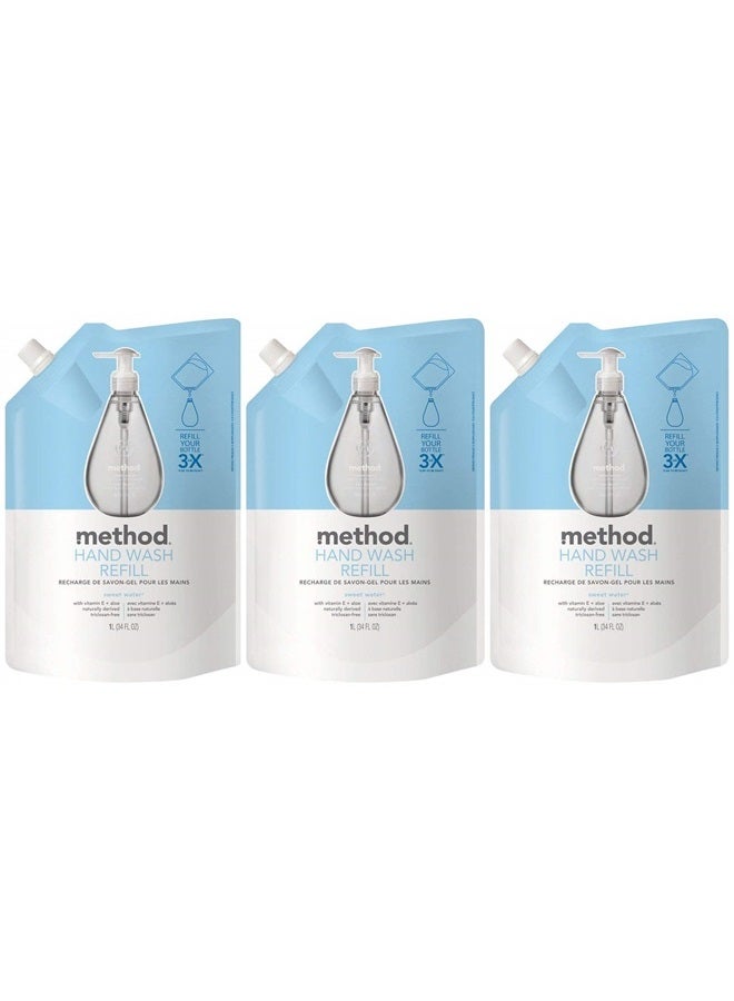 Method Gel Hand Soap Refill, Sweet Water, 34 Fl Oz (Pack of 3) - Image 1