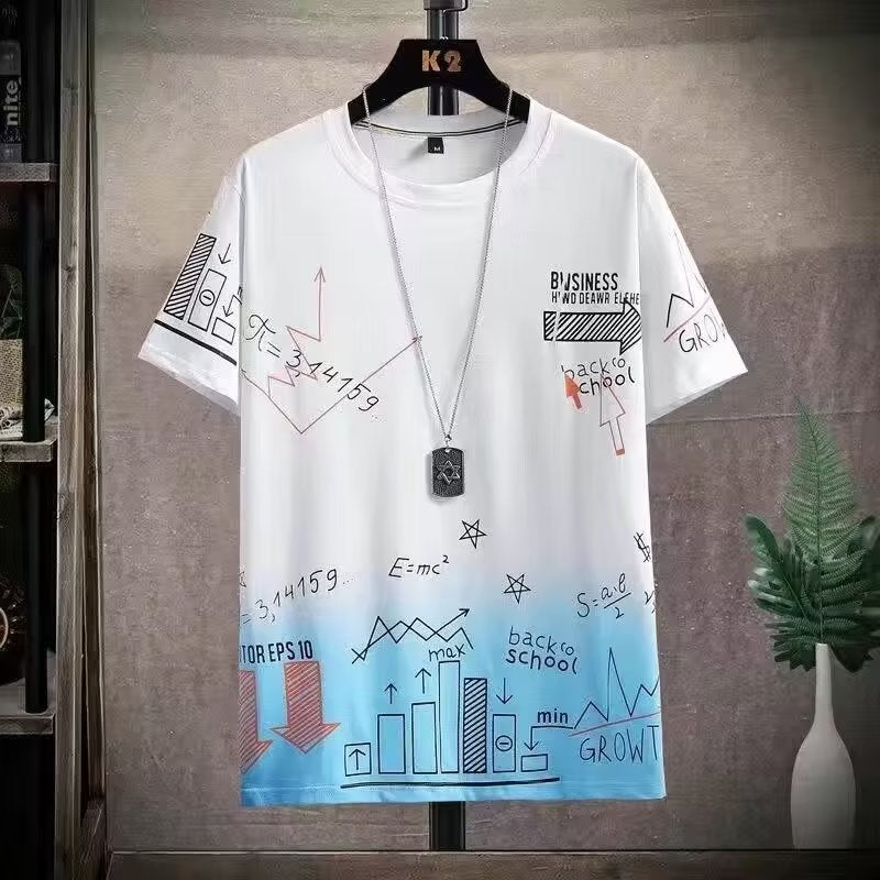 2023 T-shirt trendy new fashion urban style men's spring standard fashion fashion brand Daily round neck short sleeve - Image 2