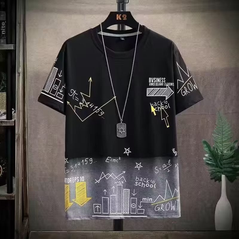 2023 T-shirt trendy new fashion urban style men's spring standard fashion fashion brand Daily round neck short sleeve - Image 1