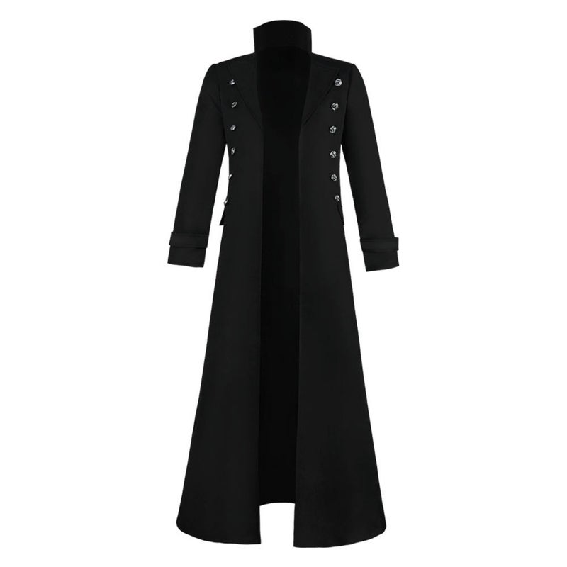 Medieval Renaissance Double-Breasted Vintage Coat for Stage Cosplay, Unisex, Plus Size Available