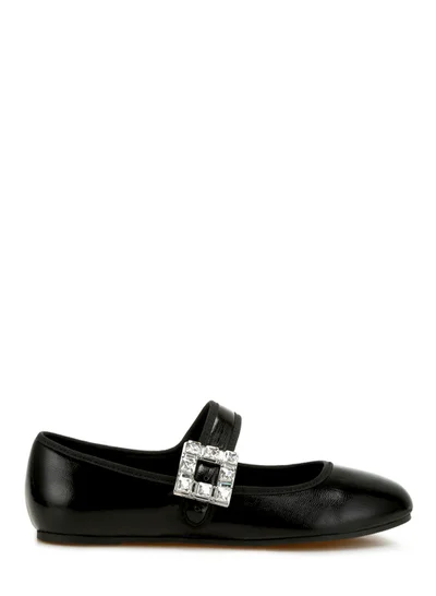 London Rag Brooch Mary Jane Sandals in Black