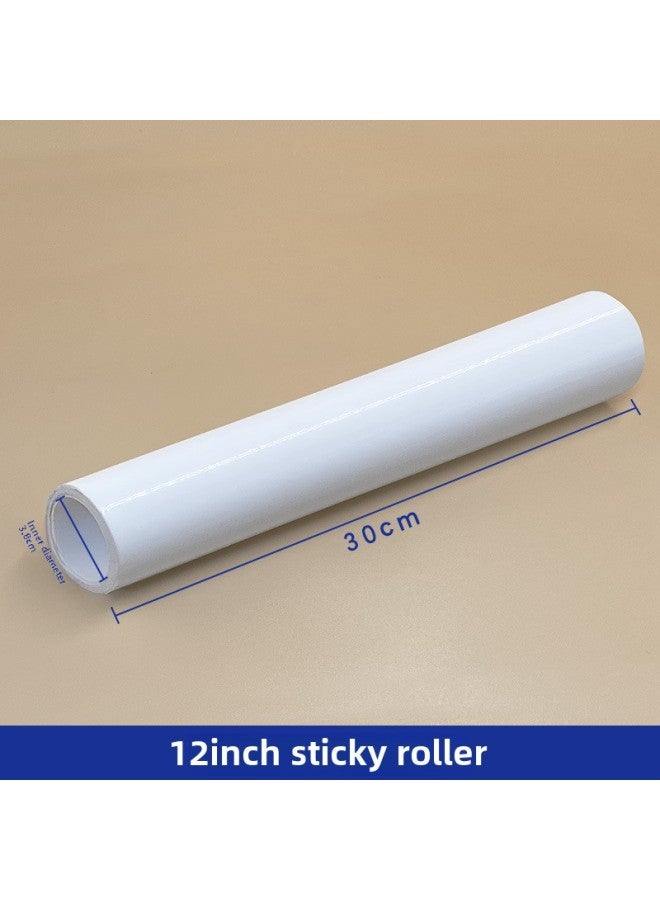 Tearable Industrial Supplies PE Sticky Dust Roller Paper 100 Paper Roll Handle Bracket Telescopic Rod Workshop Dust Removal Paper-Specifications:12 Inch Sticky Dust Roll Paper ] - Image 1