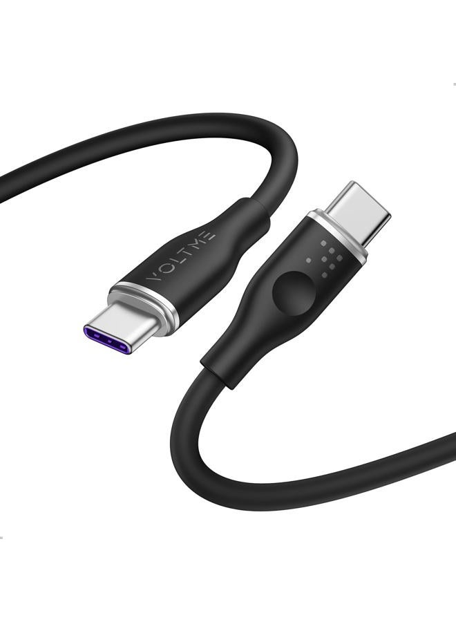 VOLTME USB C Charger Cable, 100W E-Marker USB C to USB C Cable 3.3ft, Type C Charging Cable Fast Charge for MacBook Pro 2021, iPad Pro 2021, iPad Air 4, Galaxy S21, Pixel, Switch (Black) - Image 1