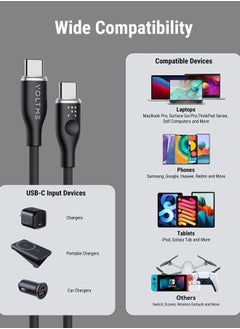 VOLTME USB C Charger Cable, 100W E-Marker USB C to USB C Cable 3.3ft, Type C Charging Cable Fast Charge for MacBook Pro 2021, iPad Pro 2021, iPad Air 4, Galaxy S21, Pixel, Switch (Black)  - Image 3