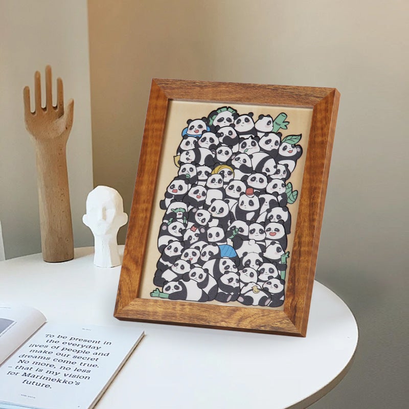 Wooden Diy Animal Jigsaw Puzzle Pile Music Game Puzzle Brain-Burning Alien Puzzle Gift Box Decoration Painting Gift - Image 3