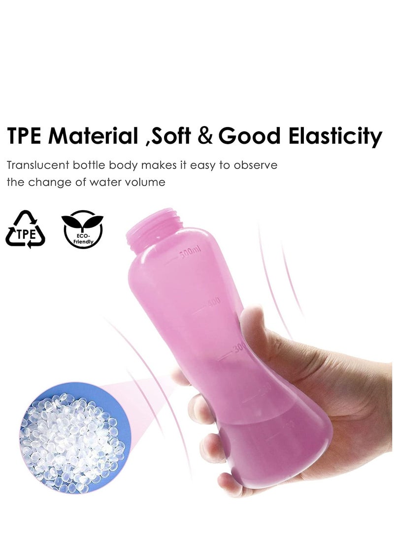 Generic Peri Bottle Travel Shattaf, Portable Travel Bidet with Carry Bag,TPE Material Can Be Boiled, 500ml Capacity with 2 Sealing Ring,Essentials for Postpartum Perineal Care,Hemorrhoid Treatment (Pink)  - Image 2